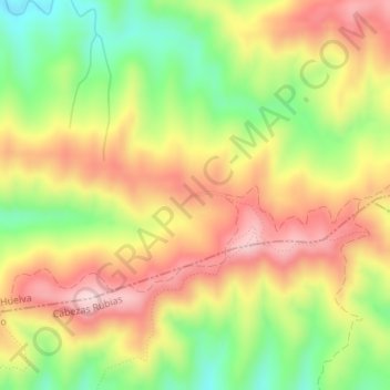 Carte topographique El Mustio, altitude, relief