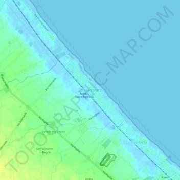 Carte topographique Torre Pedrera, altitude, relief
