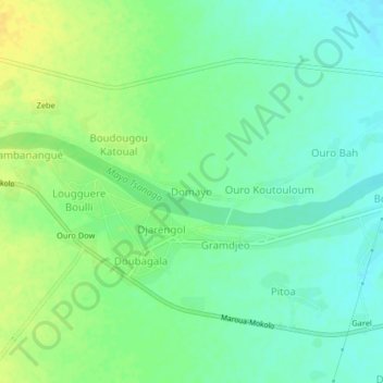 Carte topographique Domayo, altitude, relief