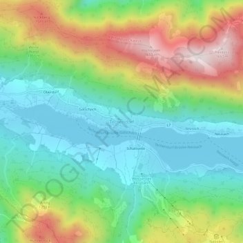 Carte topographique Techendorf, altitude, relief