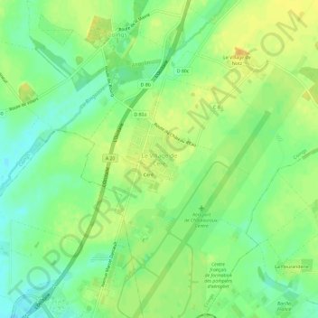 Carte topographique Le Village de Cere, altitude, relief