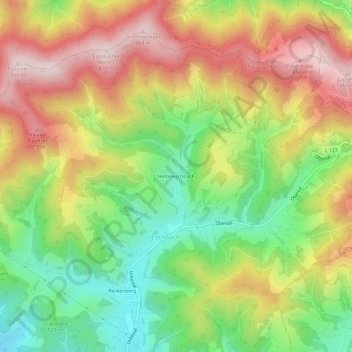 Carte topographique Hintereschbach, altitude, relief