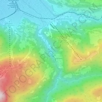 Carte topographique Wildenau, altitude, relief