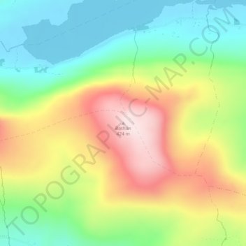 Carte topographique Bohaun, altitude, relief