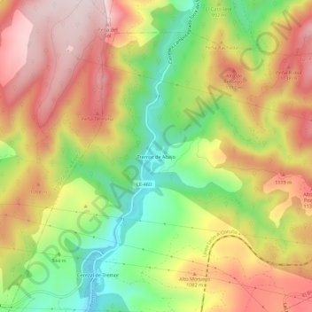 Carte topographique Tremor de Abajo, altitude, relief