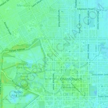 Carte topographique Victoria Clock Tower, altitude, relief