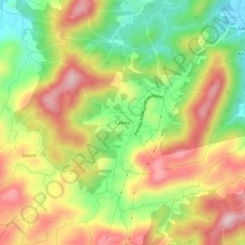Carte topographique Caetés, altitude, relief