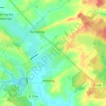 Carte topographique Ballering, altitude, relief