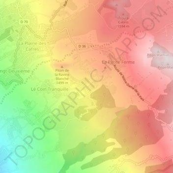 Carte topographique La Ravine Blanche, altitude, relief