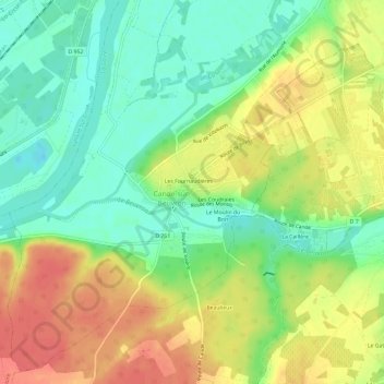 Carte topographique Les Forges, altitude, relief