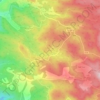 Carte topographique Carausse, altitude, relief