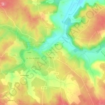 Carte topographique Blasimon, altitude, relief