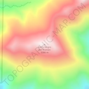 Carte topographique Cerro Negro del Tromen, altitude, relief