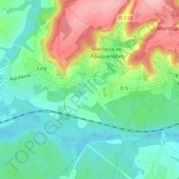 Carte topographique Le Caquet, altitude, relief