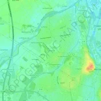Carte topographique Chantaloup, altitude, relief