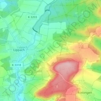 Carte topographique Finkenweiler, altitude, relief