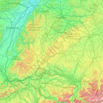 Carte topographique Großer Heuberg, altitude, relief