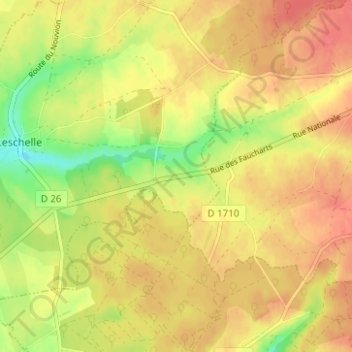 Carte topographique Rue des Charbons, altitude, relief