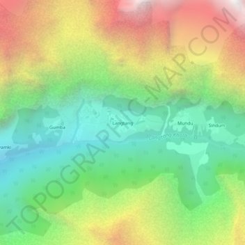 Carte topographique Langtang, altitude, relief