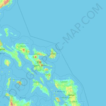 Carte topographique Catanduanes, altitude, relief