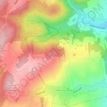 Carte topographique Naturdenkmal Singersteine, altitude, relief
