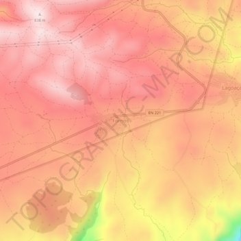 Carte topographique Fornos, altitude, relief