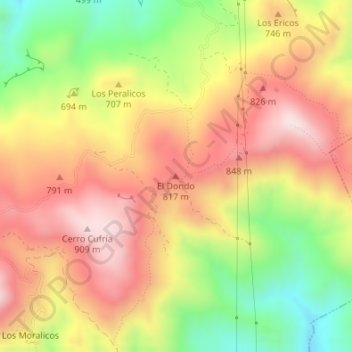 Carte topographique El Dondo, altitude, relief