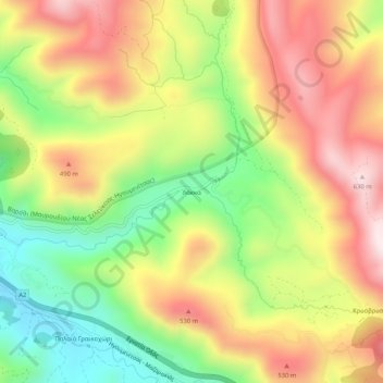 Carte topographique Lakka, altitude, relief