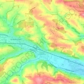 Carte topographique Parz, altitude, relief