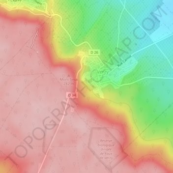 Carte topographique La Côte Gaucher, altitude, relief