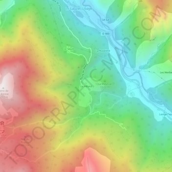 Carte topographique Le Villard, altitude, relief