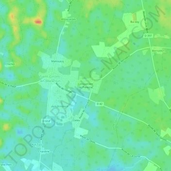 Carte topographique Lotissement de Pieresse, altitude, relief