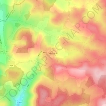 Carte topographique Sauveterre, altitude, relief