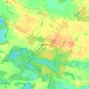 Carte topographique Bonin, altitude, relief