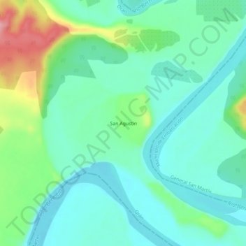 Carte topographique San Agustin, altitude, relief