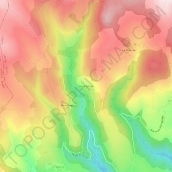Carte topographique La Falgouse, altitude, relief