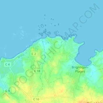 Carte topographique Kervenven, altitude, relief