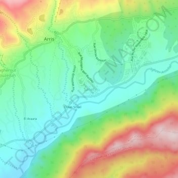 Carte topographique Sanef, altitude, relief
