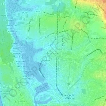 Carte topographique Zac La Fonsauce, altitude, relief
