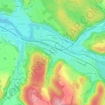 Carte topographique Basses, altitude, relief