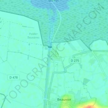 Carte topographique La Caserne, altitude, relief