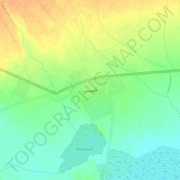 Carte topographique Al Qasab, altitude, relief