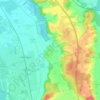 Carte topographique Thal, altitude, relief