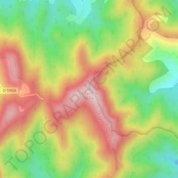 Carte topographique Le Taillefer, altitude, relief