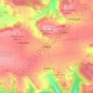 Carte topographique Keßlar, altitude, relief