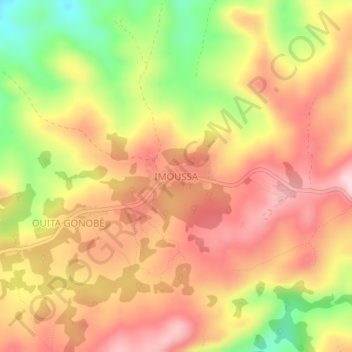 Carte topographique IMOUSSA, altitude, relief