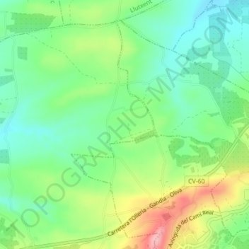Carte topographique Barraix, altitude, relief