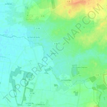 Carte topographique Le Parc, altitude, relief