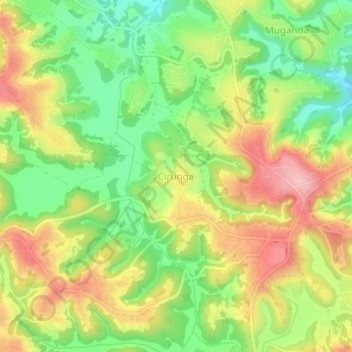 Carte topographique Cirunga, altitude, relief