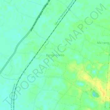 Carte topographique Bonto-bonto, altitude, relief